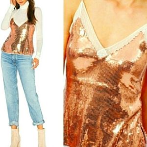 Rose gold sequin Free People sequin Camisole*final price drop